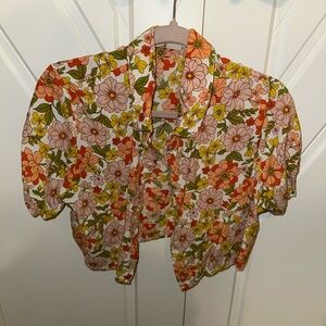 Floral Button-Up Blouse